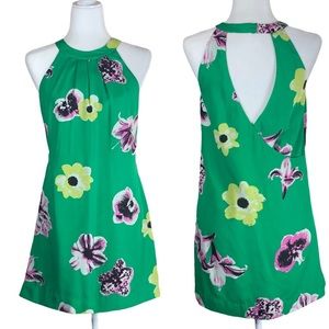 J.CREW Floral Halter Night Out Swoop Dress Size 0